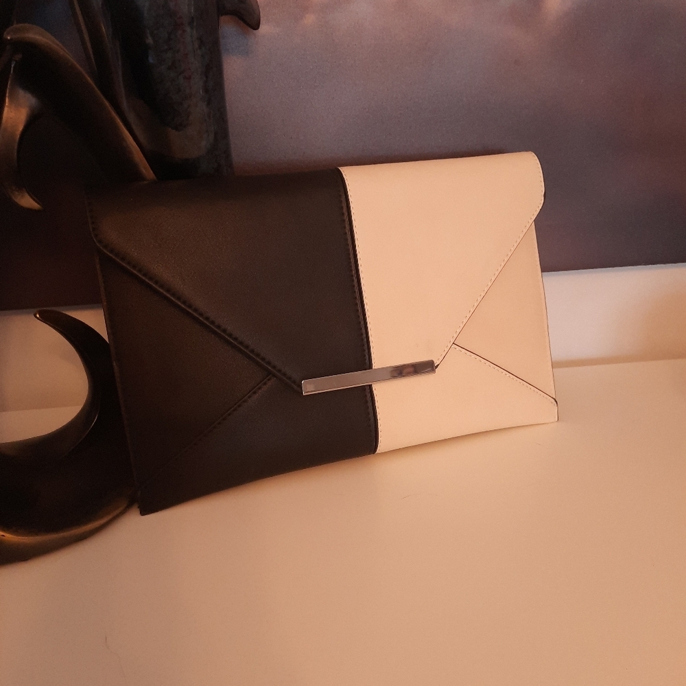 Black and beige clutch